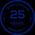 25-Year Workmanship Warranty badge