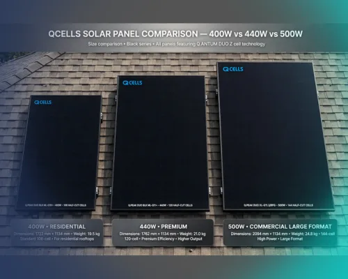 Qcells Panel Wattage Explained: 400W vs 440W vs 500W